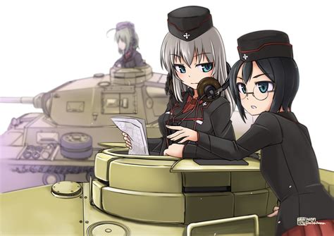 Combat Vehicle Geshiko Girls Und Panzer Girls Und Panzer Glasses Hat