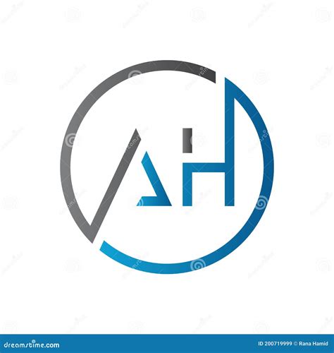 initial ah letter logo design vector template creative letter ah logo design stock vector