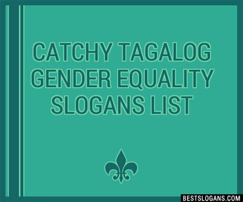 catchy tagalog gender equality slogans  generator phrases
