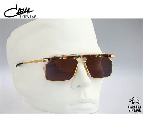 Cazal 752 Vintage 80s Unique Gold And Tortoise Square Aviator Etsy