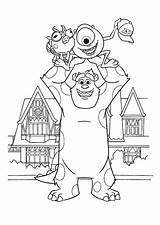 Coloring Monsters University Inc Pages Monster Printable Colouring Print Sulley Kids Mike Sully Palace Doll Disney Sheets Archie Catch Template sketch template