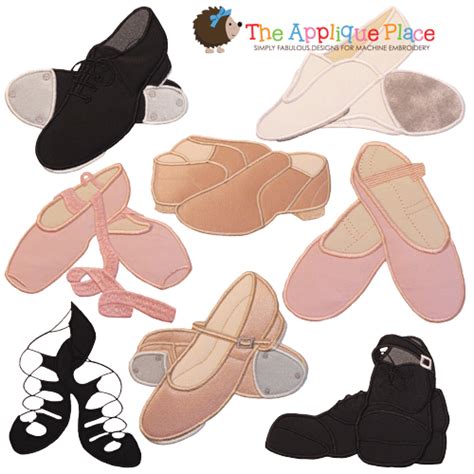 appliques dance shoes set of 8