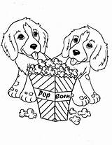 Popcorn Coloring Pages Dog Eating Printable Two Print Color Cute Kids Sheets Little Eat Online Getcolorings Choose Board sketch template