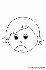 Sad Coloring Happy Face Pages Outline Printable Feelings Clipart Colouring Children Angry Template Flashcards Clip Library Popular sketch template