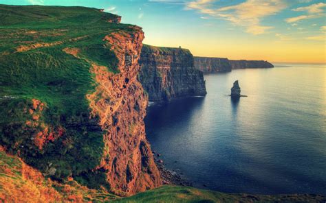 Water Sunset Landscapes Nature Rocks Ireland Cliffs Of Moher