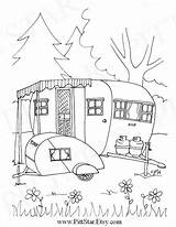 Coloring Pages Camper Wheel Trailer Vintage 5th Travel Printable Camping Etsy Book Template Choose Board Patterns Drawing sketch template