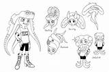 Splatoon Coloring Pages Characters Printable Marie sketch template