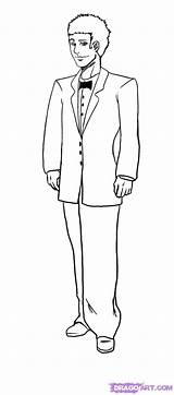Tuxedo Groom Dragoart sketch template