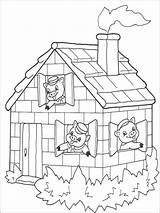 Pages Coloring Pigs Three Little sketch template