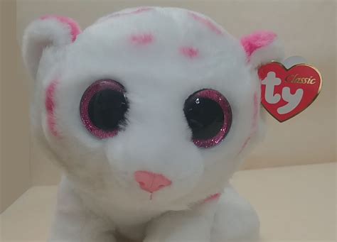 ty beanie boos tabor   bengal tiger plush pink etsy