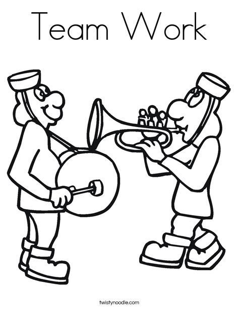 team work coloring page twisty noodle