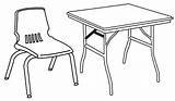 Chair Coloring Table Clipart Clip Pages Lab sketch template