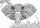 Coloring Pages Elephant Africa Adult Printable Adults Tribal Animal Colorare Da Mandala Mandalas Print Abstract Stress Anti Disegni Adulti Per sketch template
