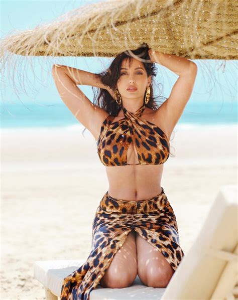 Nora Fatehi Flaunts Her Figure In Sexy Cheetah Print Dress