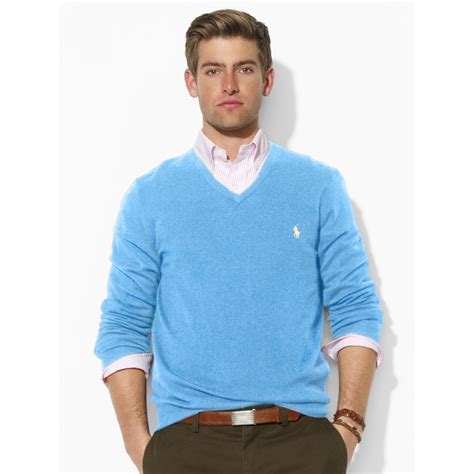 Polo Ralph Lauren Wool V Neck Sweater In Blue For Men Lyst