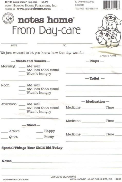 printable infant daily sheets starting  daycare daycare