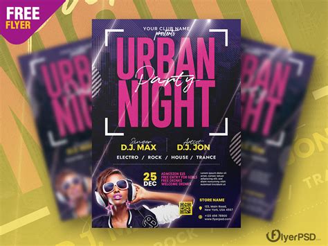 urban night party event flyer psd flyer psd