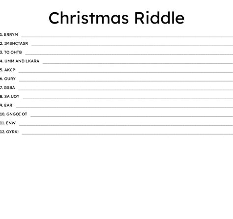 christmas riddle word scramble wordmint