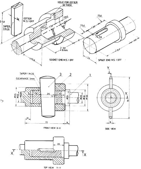 mechanical information socket  spigot cotter joint