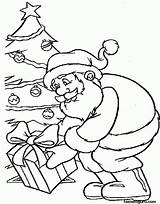 Christmas Tree Coloring Pages Santa Presents Under Cause Print Printable Gifts Kids sketch template