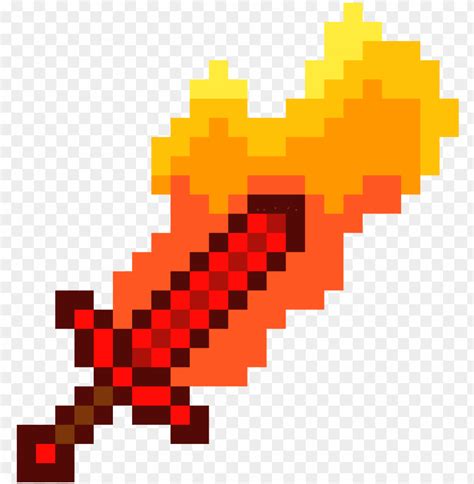 fire sword minecraft png transparent  clear background id