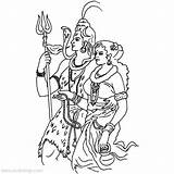 Shiva Hindu Parvati Xcolorings sketch template