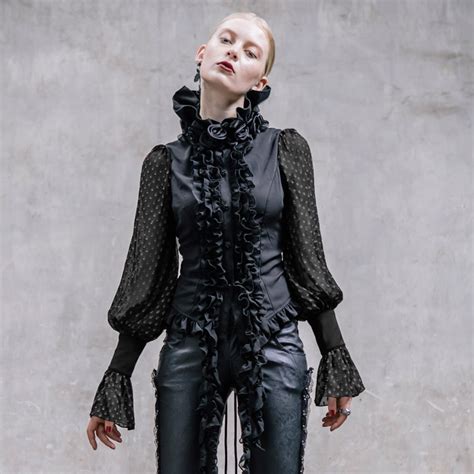 In The Autumn Of 2017 New Goth Punk Europe Long Sleeved Shirt Tassels