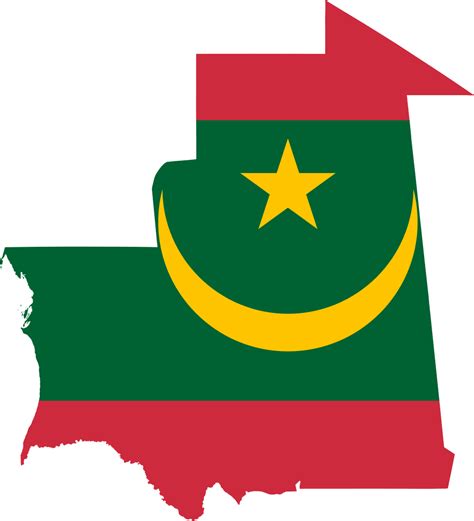 Flag Map Of Mauritania Map Flag