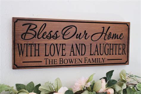 bless  home wood sign  home gift personalized housewarming gift bless  home sign