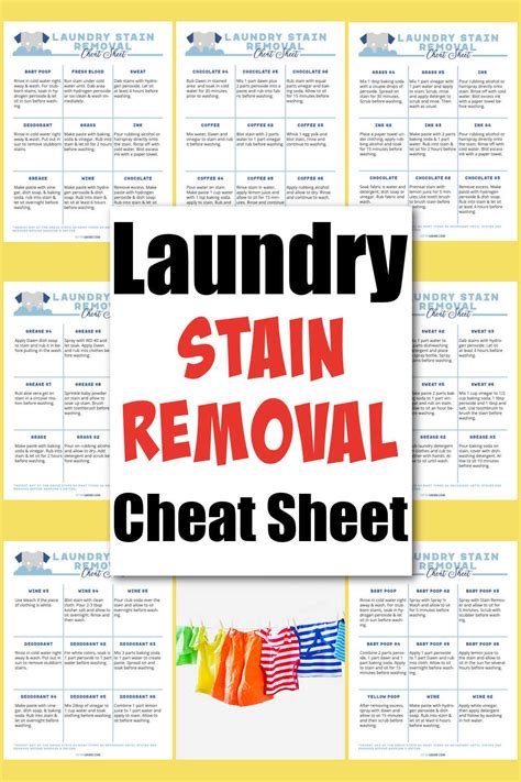 printable stain removal cheat sheet   laun vrogueco