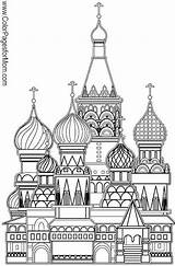 Mandalas Coloriage Basil Russe Katedra Monumentos Kolorowanka Budowla Ciudades Malvorlagen Moscou Crayon Couleur Druku Fantasiewelten Welt Paisajes Paysage Russie Dibujo sketch template