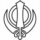 Sikh Khanda Historical Kaur References Icons Tradition sketch template