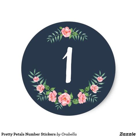 pretty petals number stickers zazzlecom number stickers petals numbers