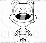 Snorkel Bear Cartoon Happy Illustration Clipart Royalty Thoman Cory Lineart Outline Vector Clipartmag Drawing sketch template