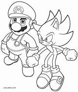 Sonic Coloring Pages Mario Printable Kids Cool2bkids sketch template