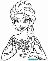 Frozen Pages Coloring Elsa Printable Disney Template Disneyclips sketch template