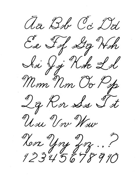 cursive alphabet  printable alphabetworksheetsfreecom