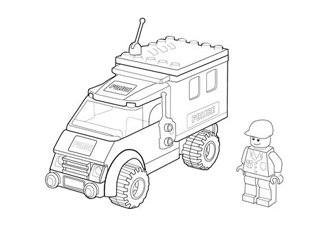 lego police car coloring page  kids printable  lego coloring