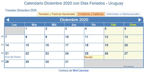 calendario diciembre   imprimir uruguay