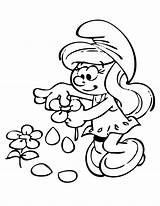 Coloring Smurfette Pages Smurf Printable Smurfs Color Drawings Flower Names Library Clipart Hmcoloringpages sketch template