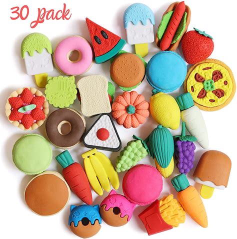 food erasers erasers  pack puzzle erasers