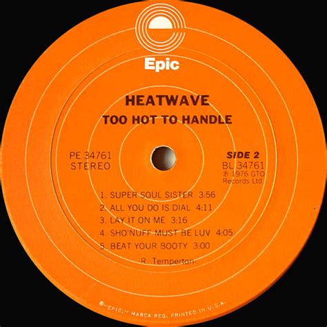Heatwave Too Hot To Handle Used Vinyl High Fidelity Vinyl Records