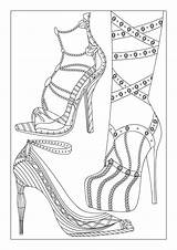 Coloring Shoe Shoes Pages Feet Hand Pattern Adults sketch template