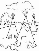 Coloring Thanksgiving Pages Native American Kids Tent Tepee Kiboomu Songs sketch template