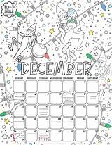Calendar Elf Coloring Printable Christmas Shelf Kids Elfontheshelf December Pages Pets sketch template