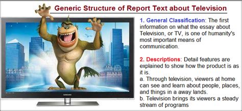 television   report text  generic structure english admin