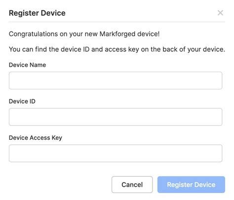 device registration