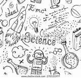 Science School Vector Pattern Objects Doodle Seamless Lab Sketches Vintage Back Cover Illustration Notebook Style Shutterstock Pages Subjects Stock Coloring sketch template