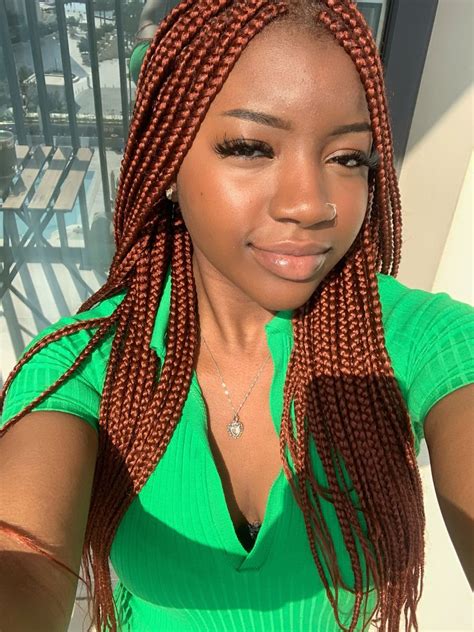 knotless box braids colour 350 in 2022 ginger hair color black girl