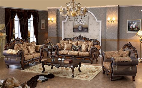 luxurious traditional style pcs sofa set formal living room cherry